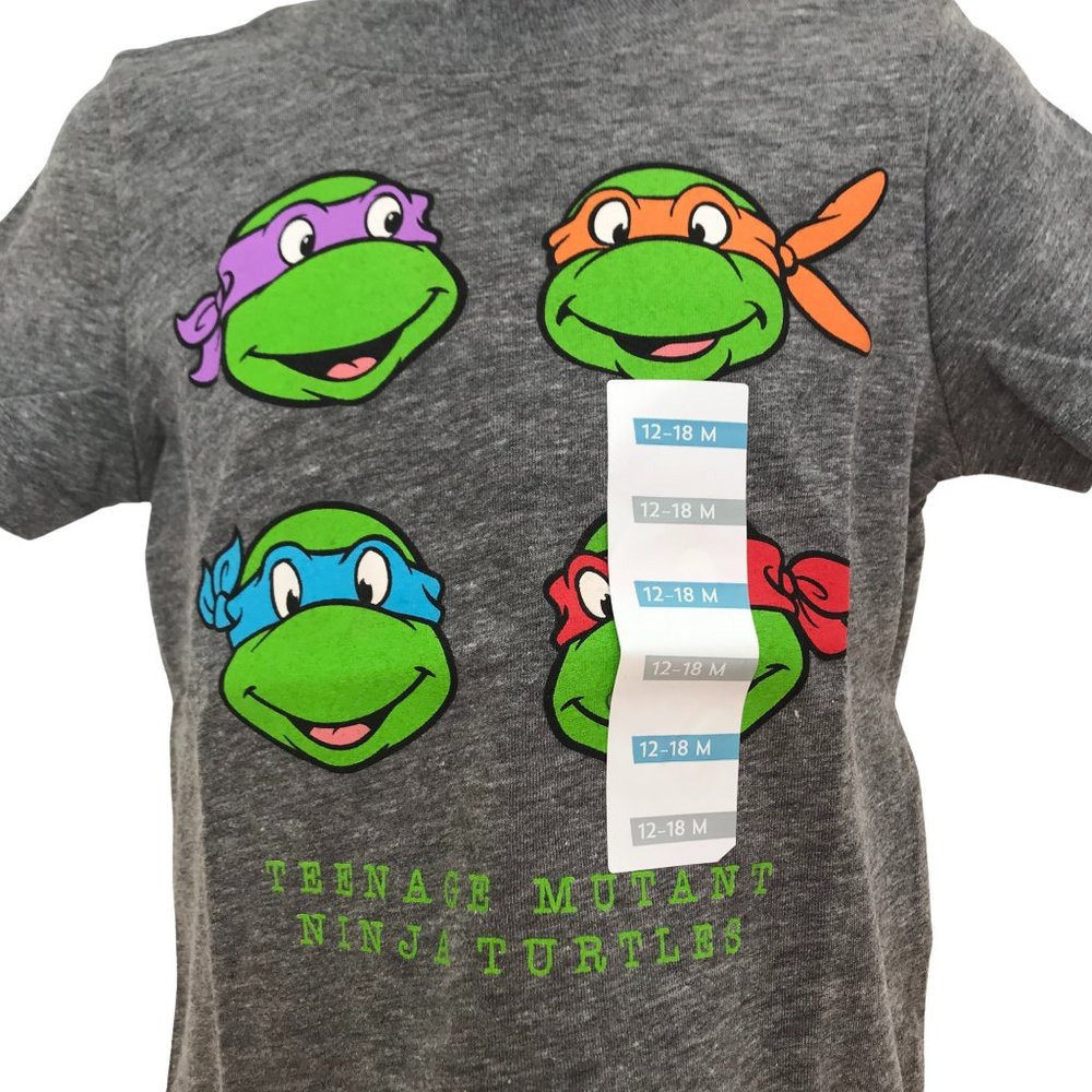 💲Teenage Mutant Ninja Turtles Infant Boys T Shirt | Ninja Faces - Picture 2 of 3